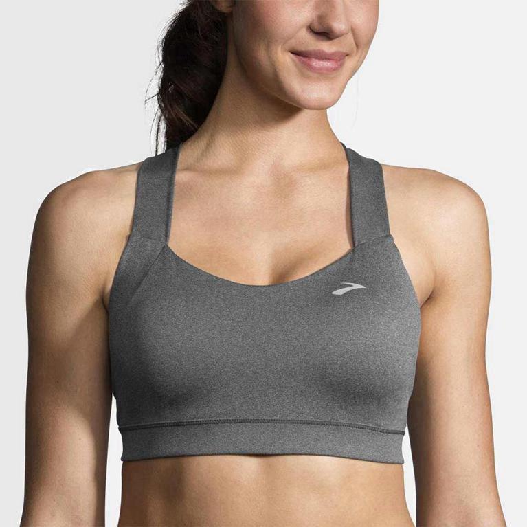 Brooks Uplift Crossback Israel - Women's Running Bra - Grey (26708-ZTHN)